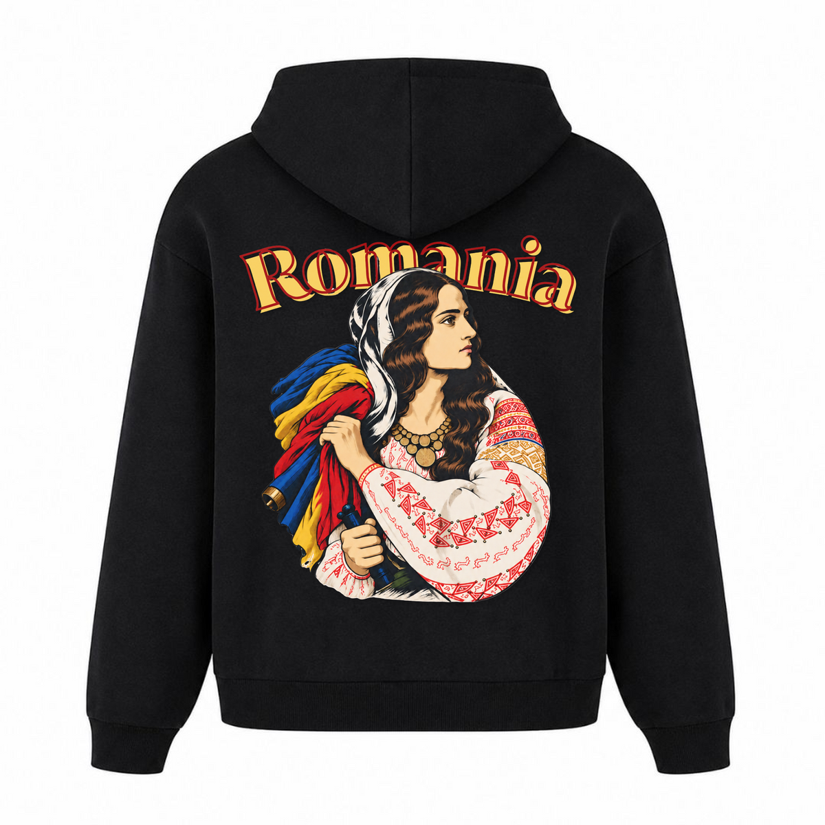 Romania Patriot (Oversized hoodie) - Schwarz - Rueckseite