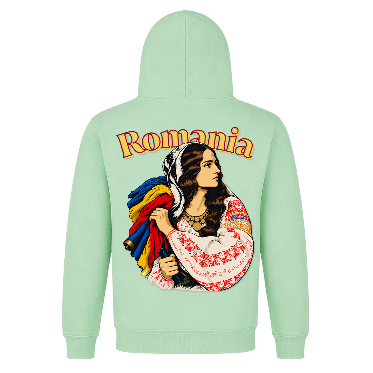 Romania Patriot (Classic Hoodie) - Frozen Green - Rueckseite