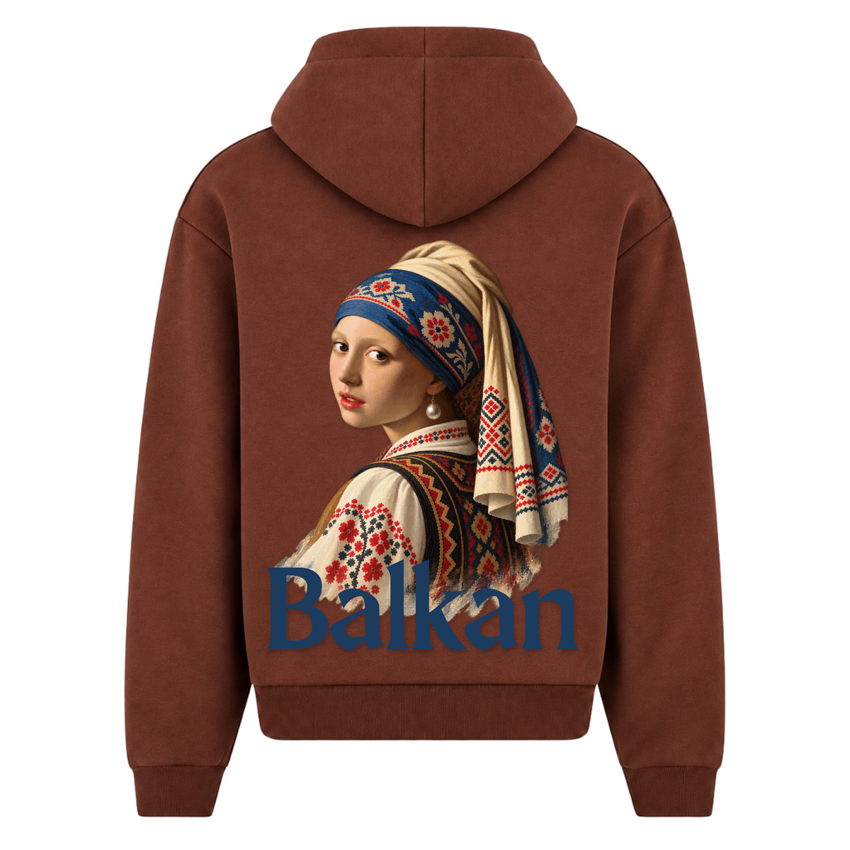 Balkan Girl (Oversized Zipper Hoodie) - Chocolate Brown - Rueckseite