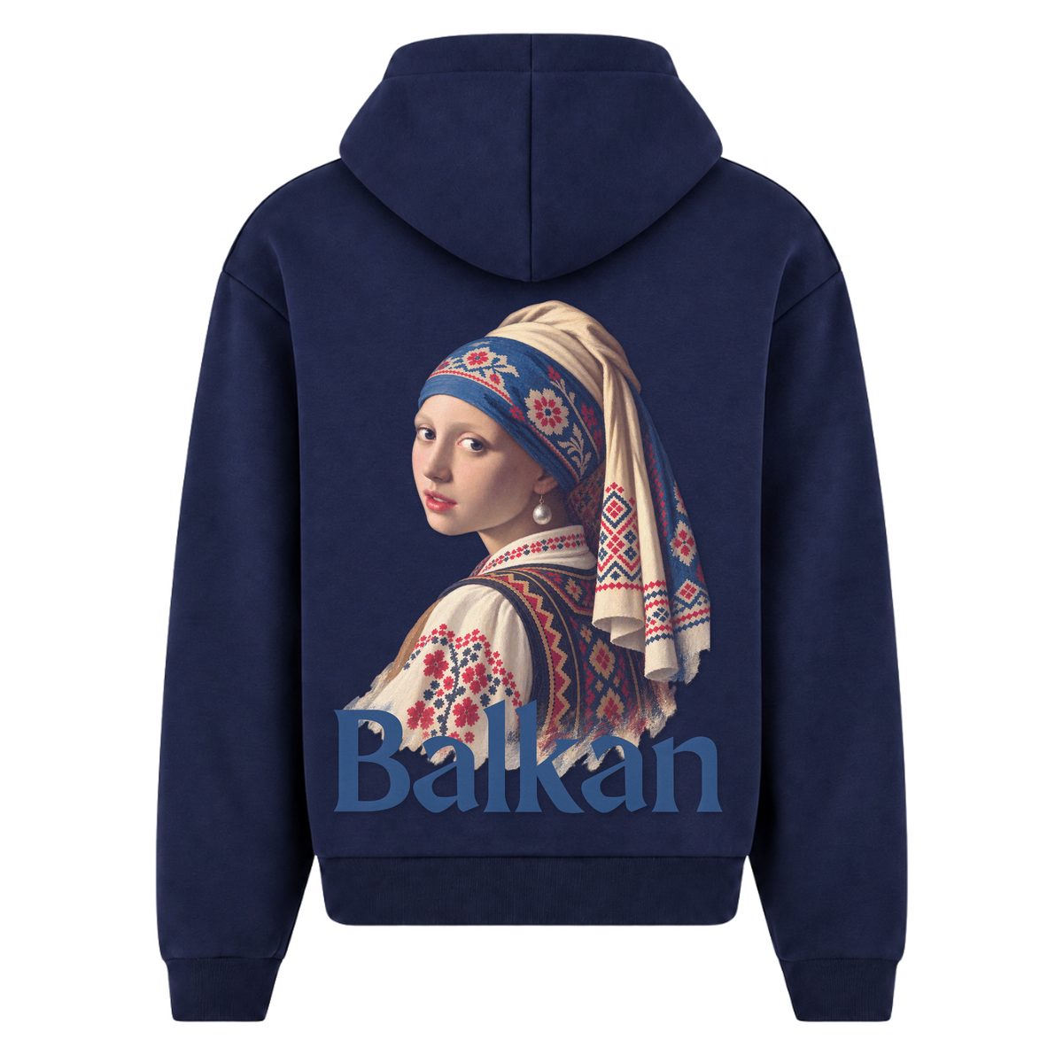 Balkan Girl (Oversized Zipper Hoodie) - Navy - Rueckseite