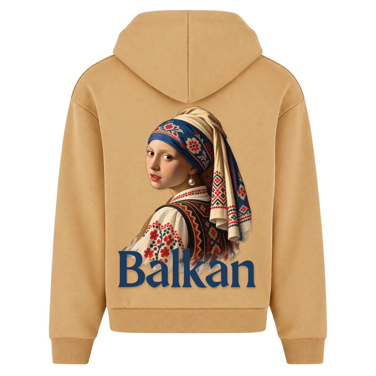 Balkan Girl (Oversized Zipper Hoodie) - U. Beige - Rueckseite
