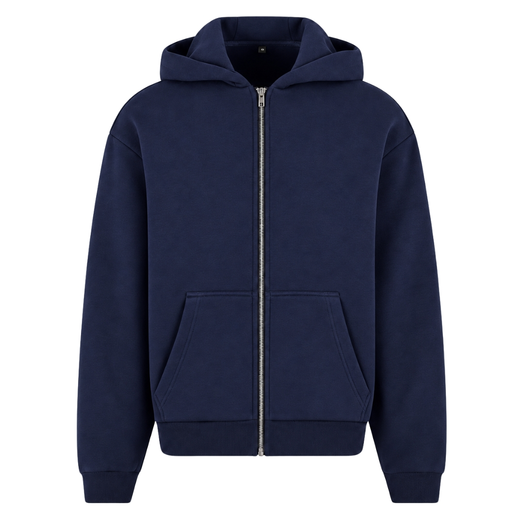 Balkan Club (Oversized Zipper Hoodie) - Navy