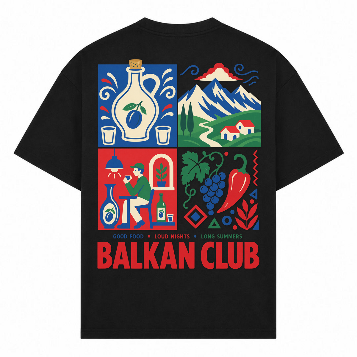 Balkan Club (Oversized T-Shirt) - Schwarz - Rueckseite