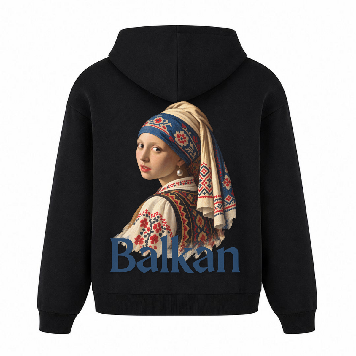 Balkan Girl (Oversized Hoodie) - Schwarz - Rueckseite