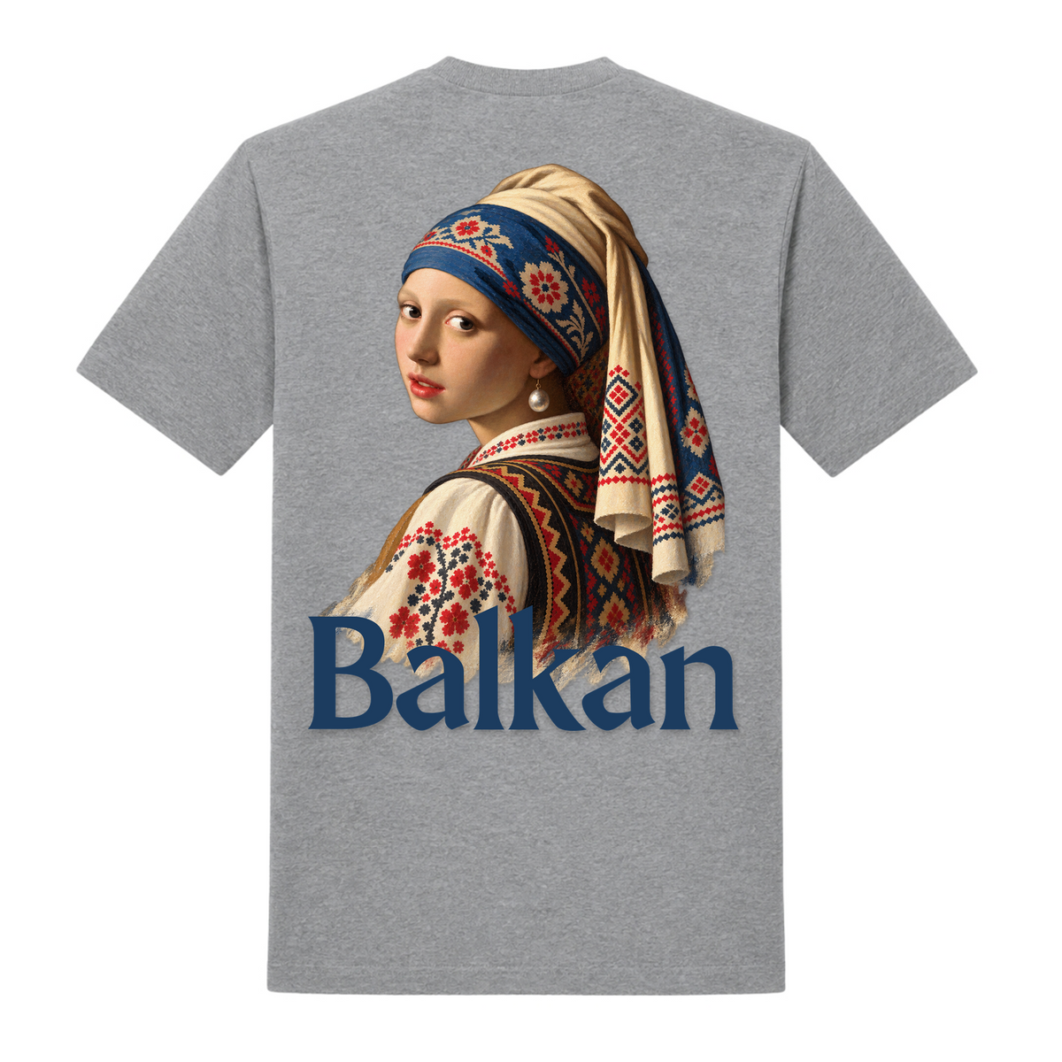 Balkan Girl (Classic T-Shirt) - Grey Melange - Rueckseite