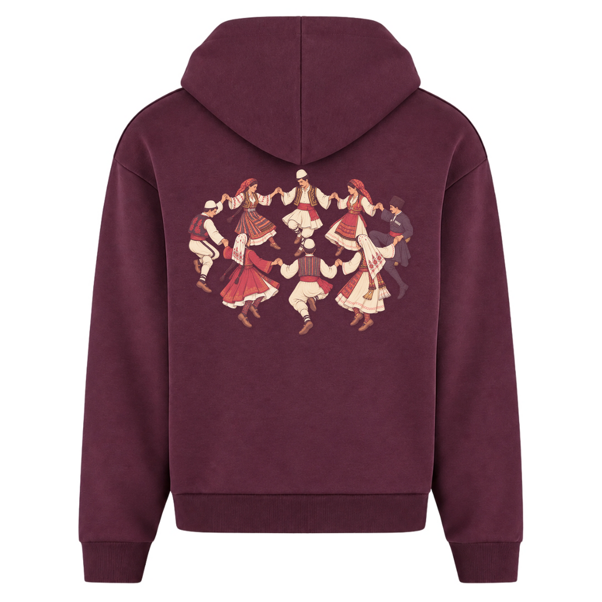Balkan Folklore (Oversized Zipper Hoodie) - Plum Purple - Rueckseite