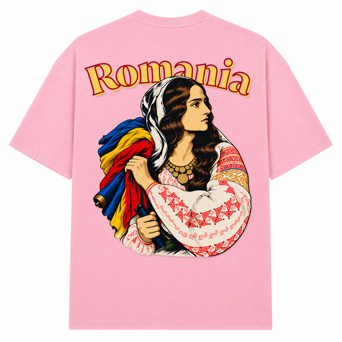 Romania Patriot (Oversized T-Shirt) - Soft Pink - Rueckseite