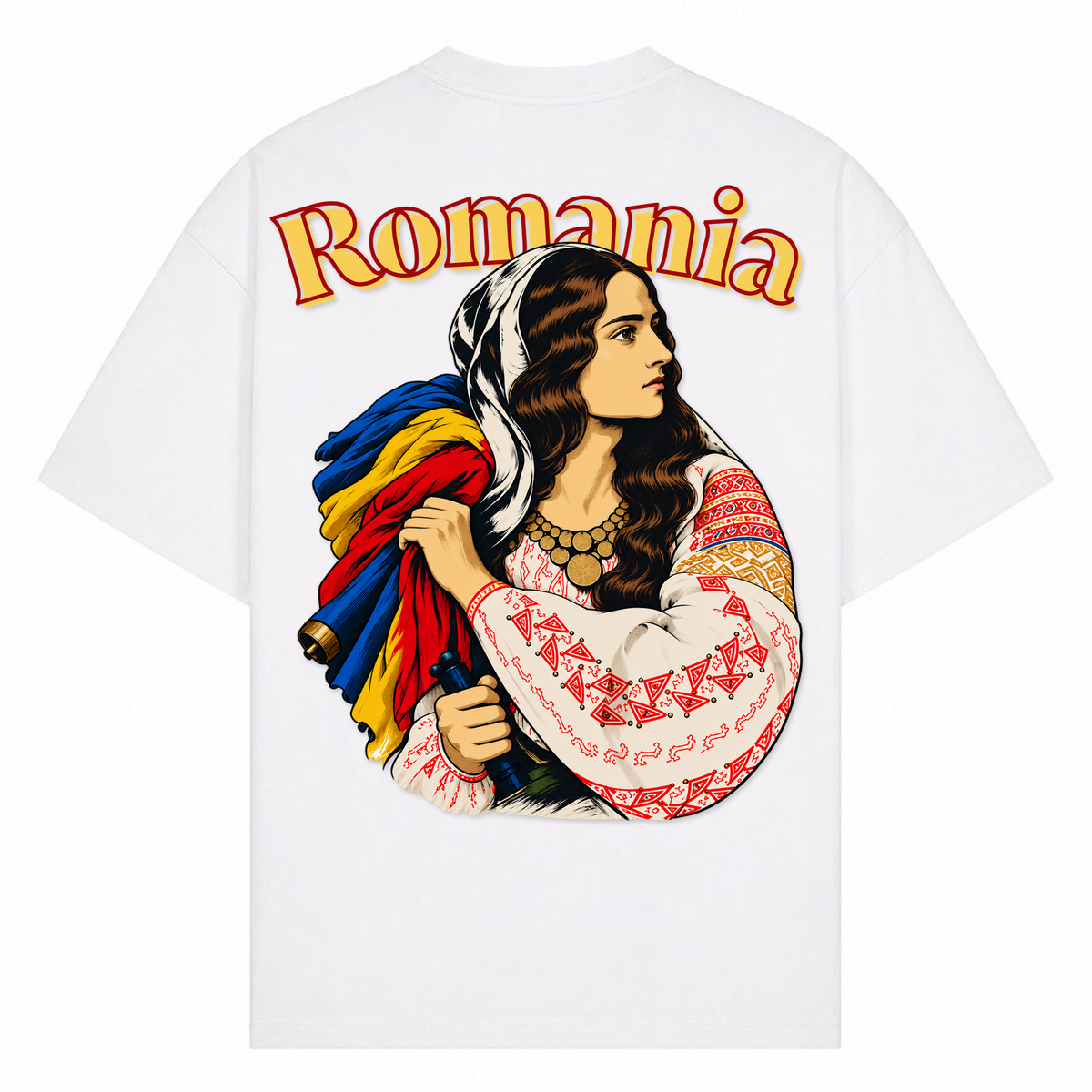 Romania Patriot (Oversized T-Shirt) - Weiß - Rueckseite