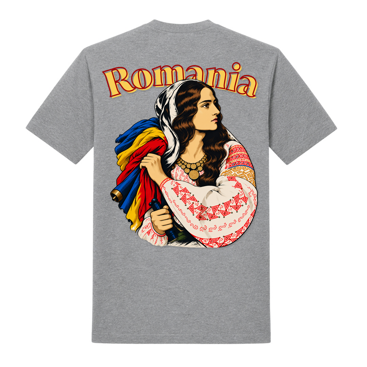 Romania Patriot (Classic T-Shirt) - grey melange - Rueckseite