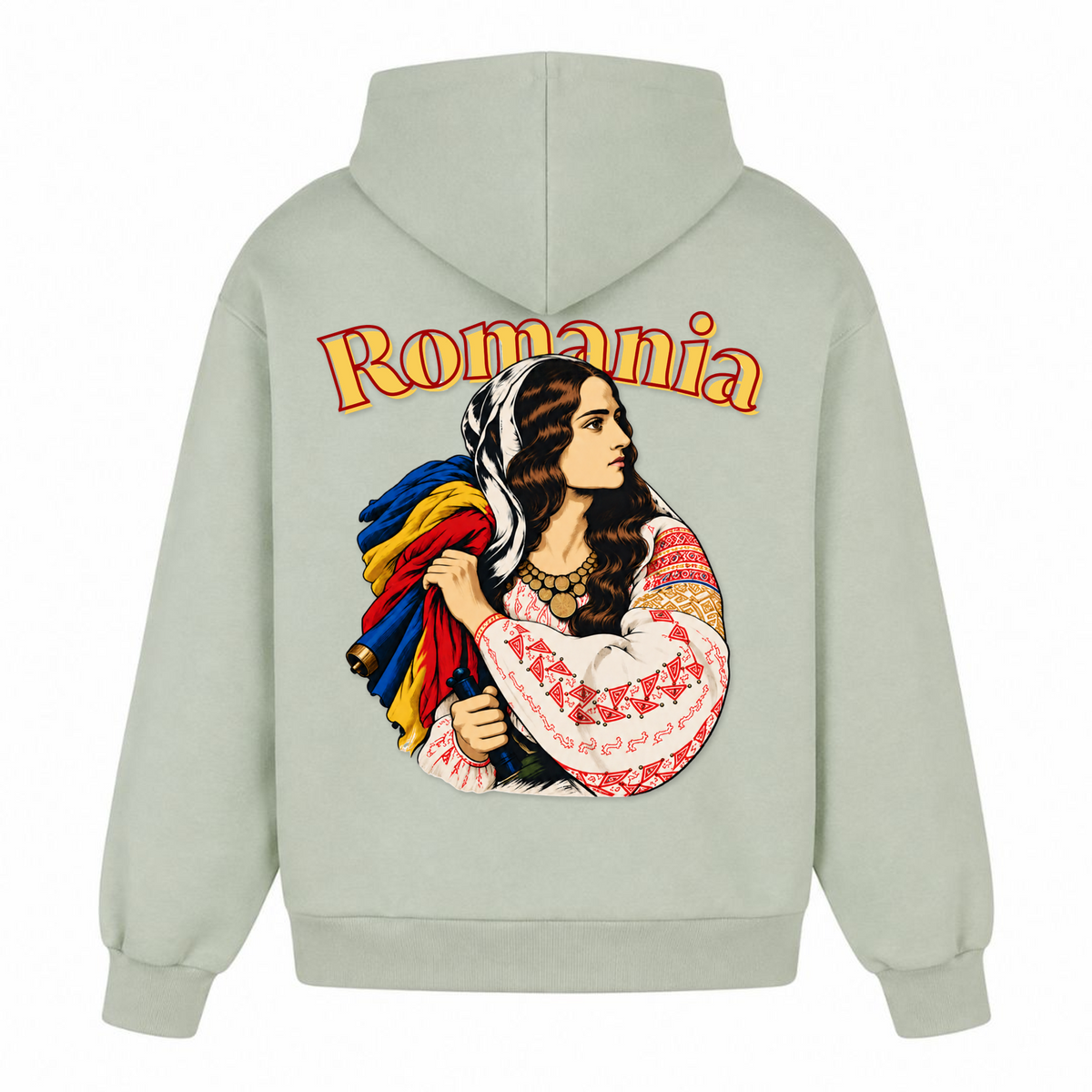 Romania Patriot (Oversized hoodie) - light asphalt - Rueckseite