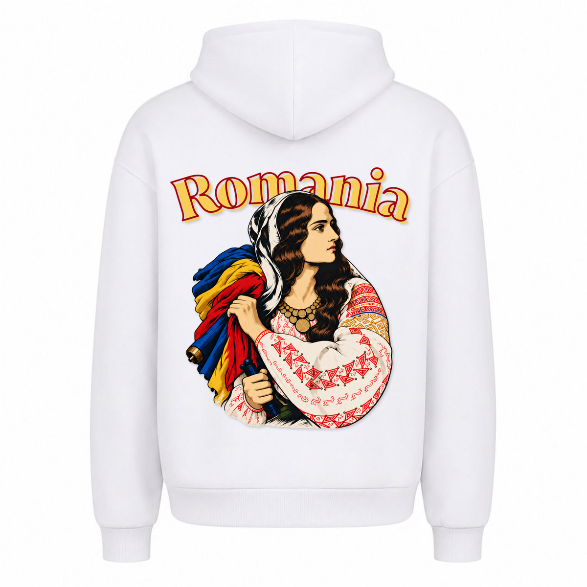 Romania Patriot (Oversized hoodie) - Weiß - Rueckseite