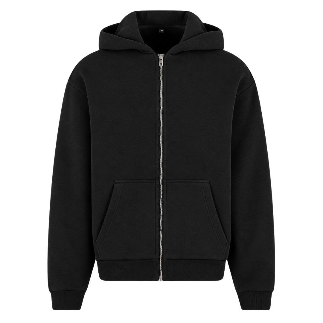 Romania Patriot (Oversized Zip Hoodie) - Black