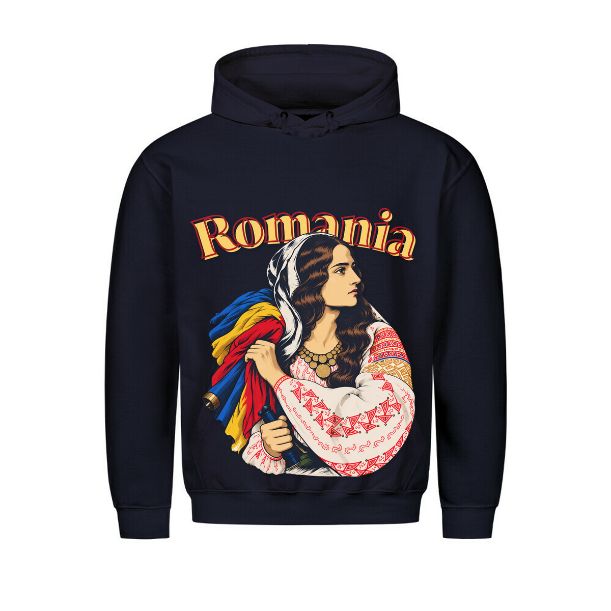 Romania Patriot (Classic Hoodie) - French Navy - Rueckseite