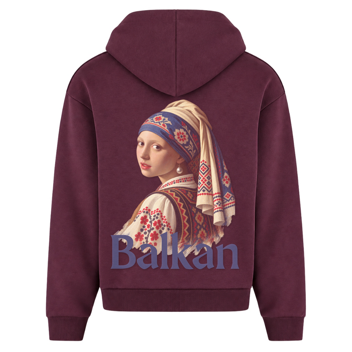 Balkan Girl (Oversized Zipper Hoodie) - Plum Purple - Rueckseite