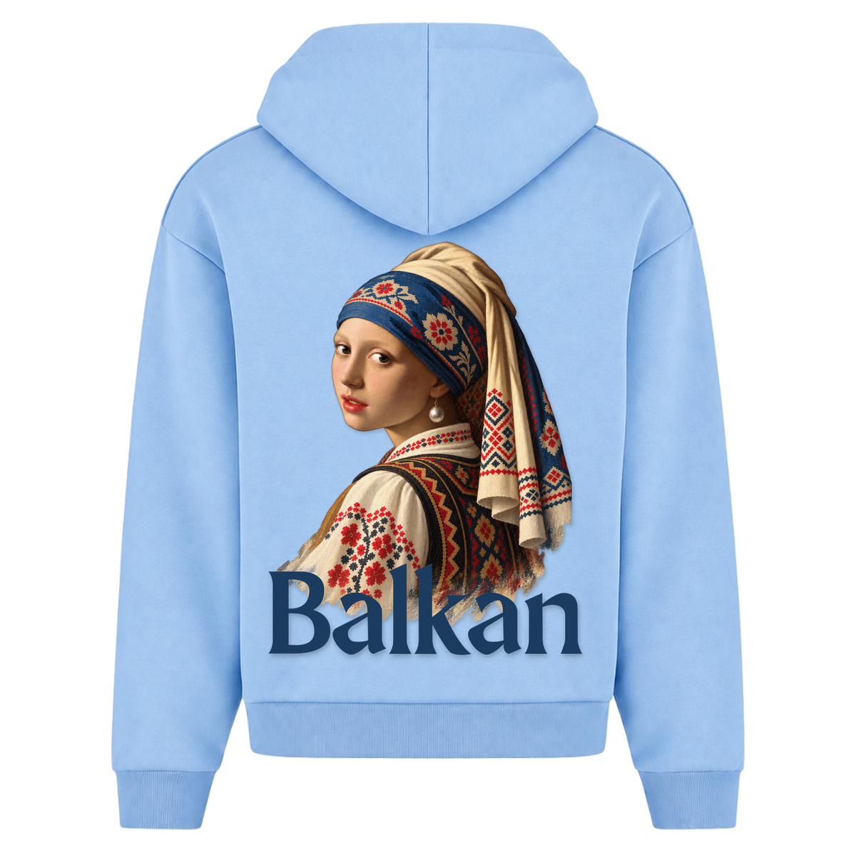Balkan Girl (Oversized Zipper Hoodie) - Powder Blue - Rueckseite