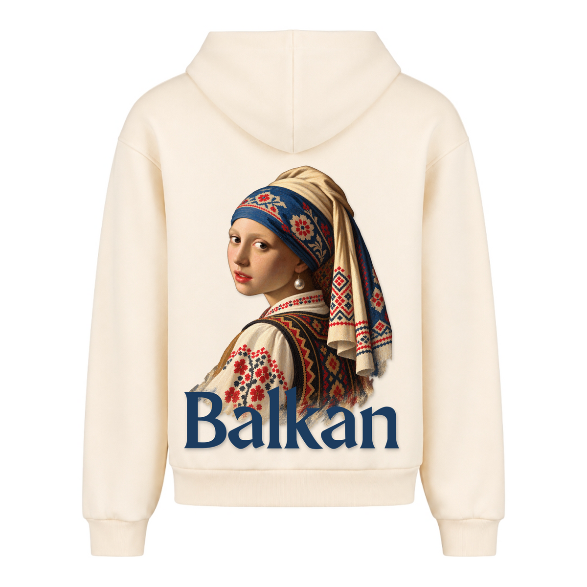 Balkan Girl (Oversized Zipper Hoodie) - White Sand - Rueckseite