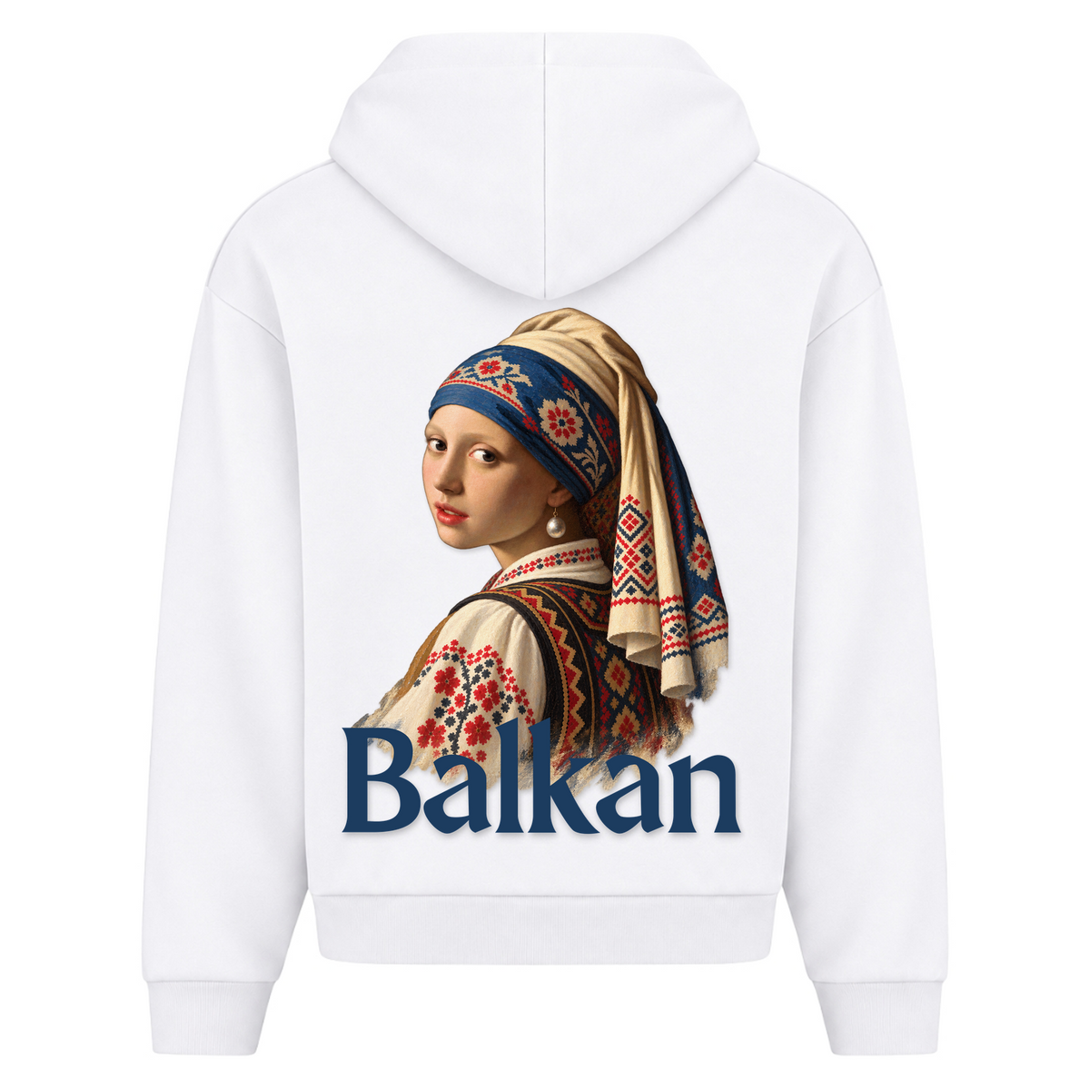Balkan Girl (Oversized Zipper Hoodie) - White - Rueckseite
