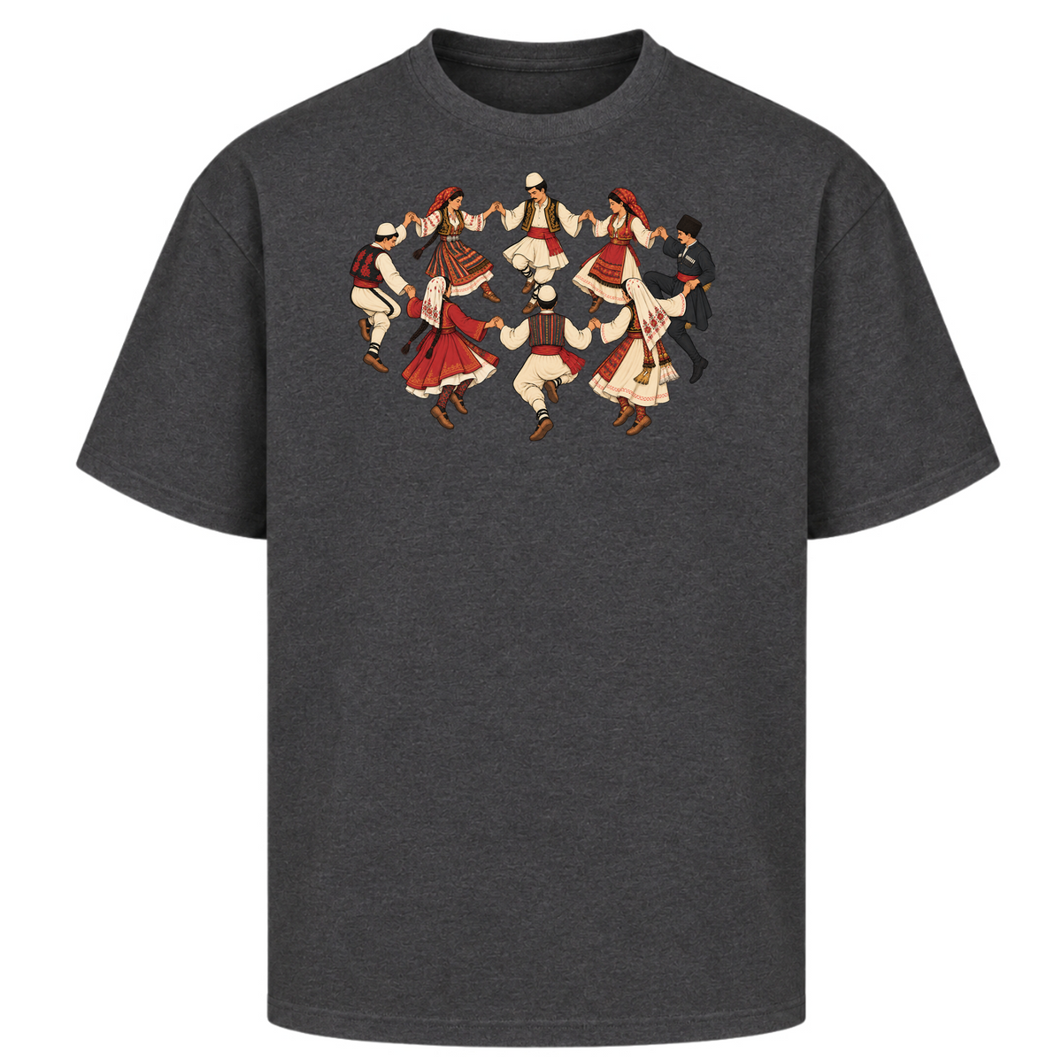 Balkan Folklore (Oversized T-Shirt) - Charcoal (Heather)
