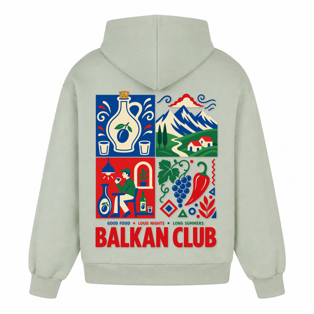 Balkan Club (Oversized Hoodie) - light asphalt - Rueckseite