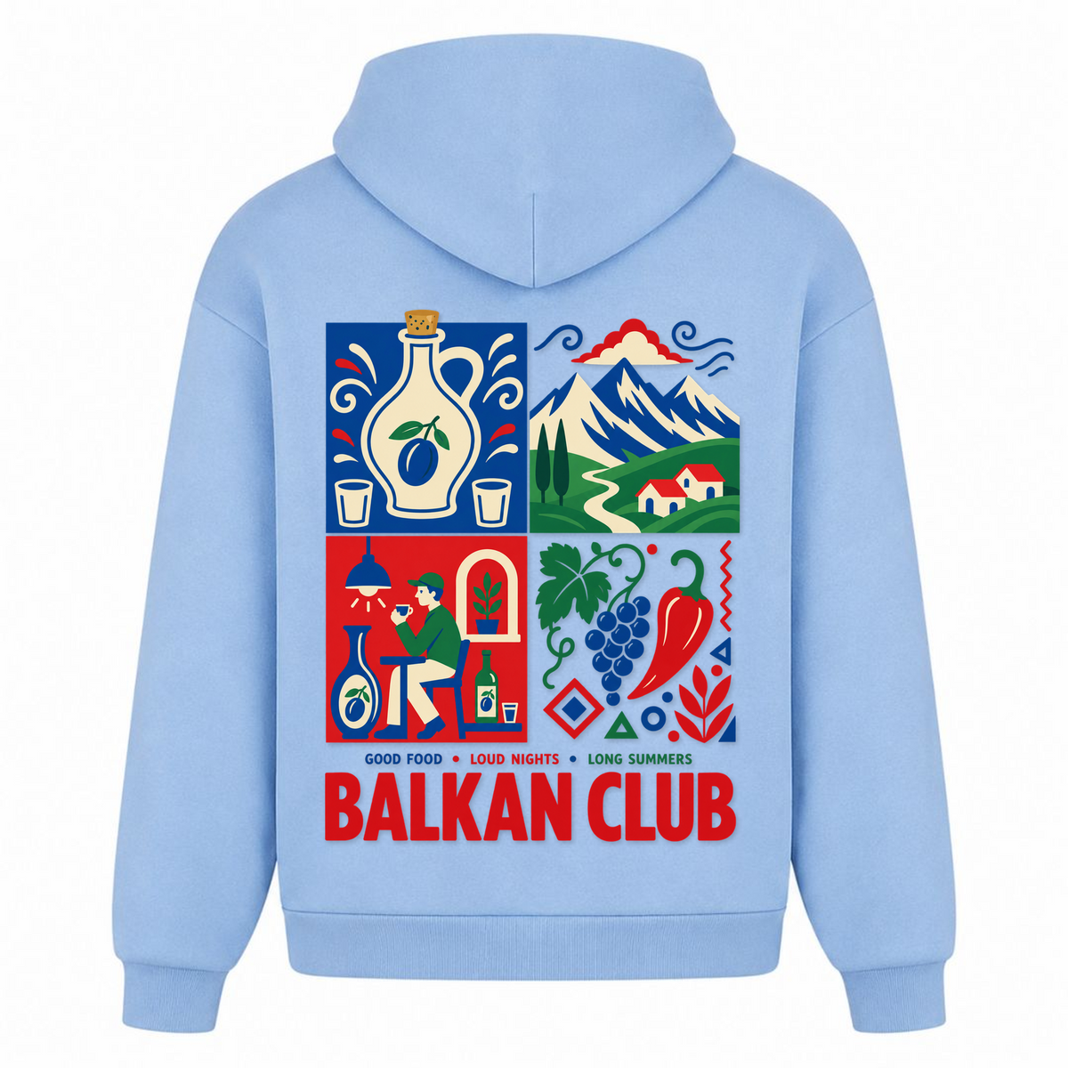 Balkan Club (Oversized Hoodie) - powder blue - Rueckseite