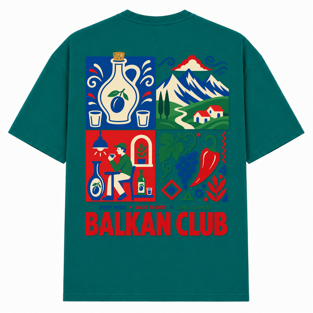 Balkan Club (Oversized T-Shirt) - Green - Rueckseite
