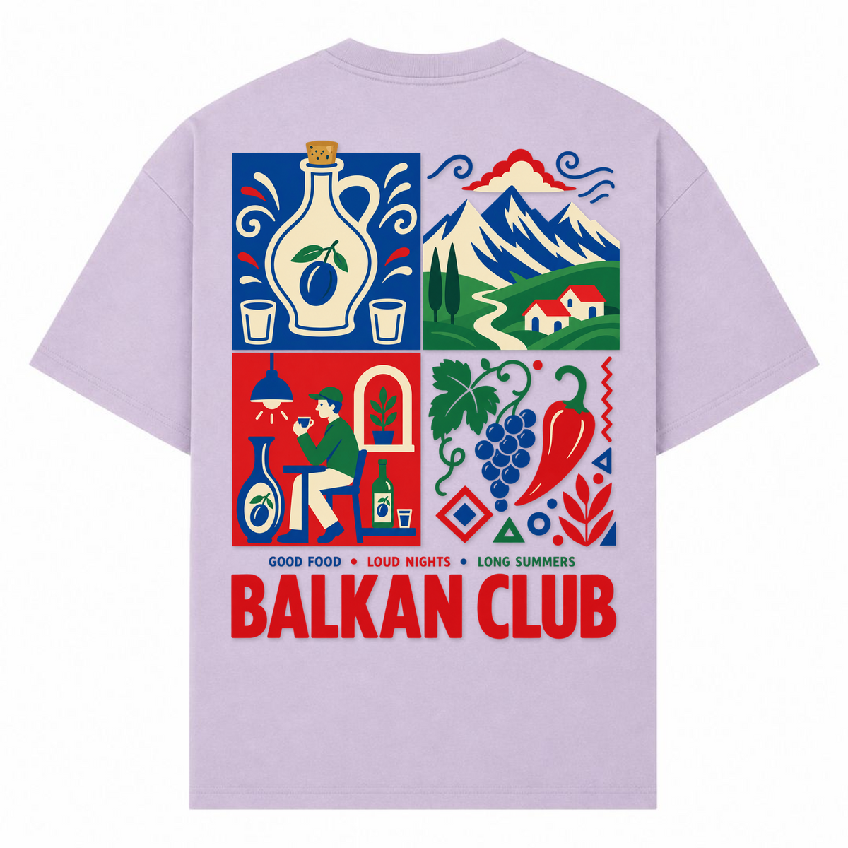 Balkan Club (Oversized T-Shirt) - lilac - Rueckseite