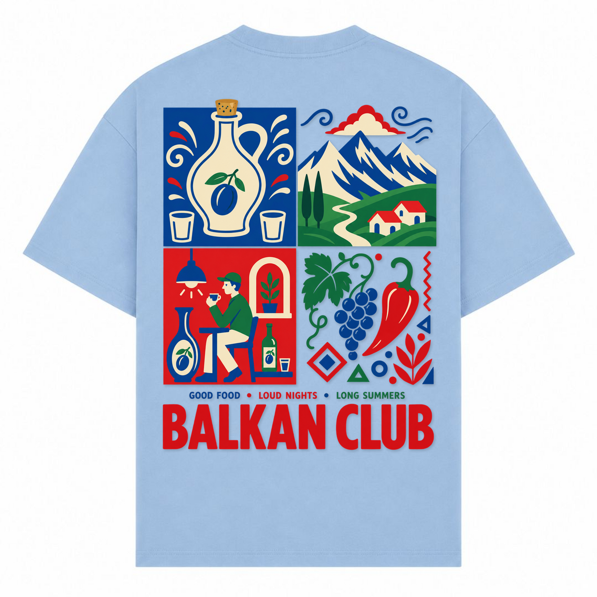 Balkan Club (Oversized T-Shirt) - powder blue - Rueckseite