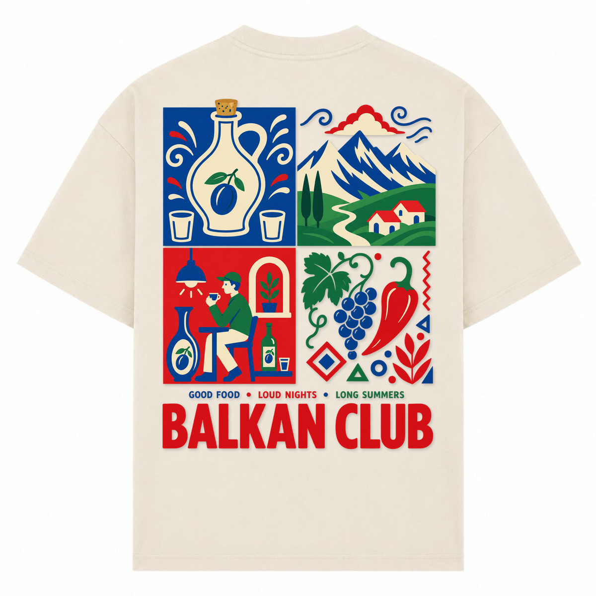 Balkan Club (Oversized T-Shirt) - Sand - Rueckseite