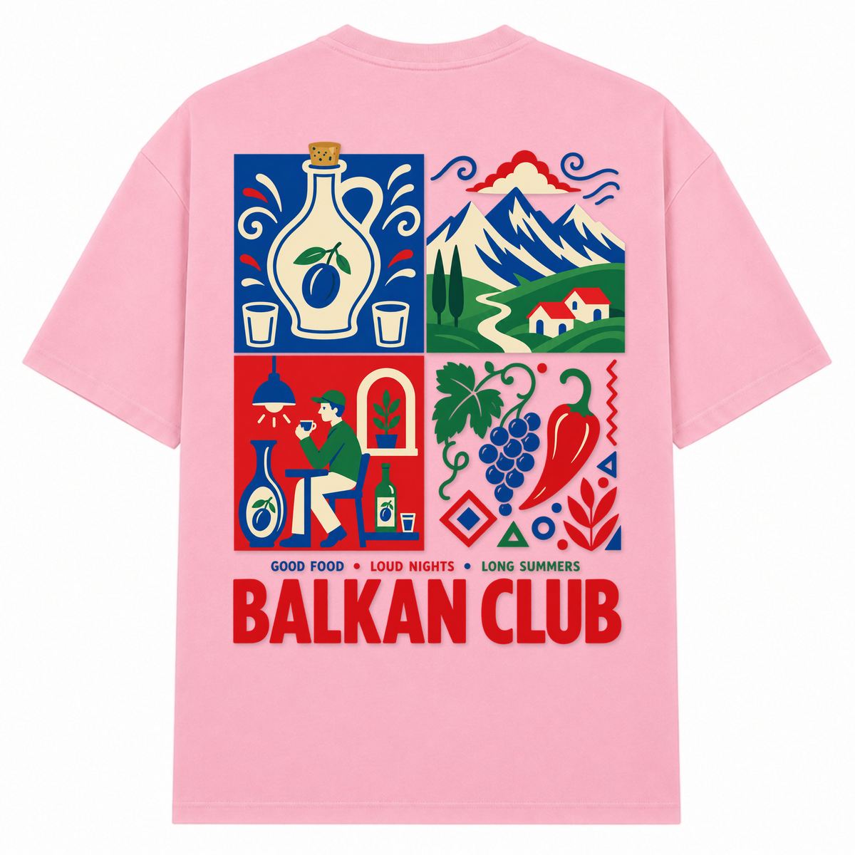 Balkan Club (Oversized T-Shirt) - Soft Pink  - Rueckseite