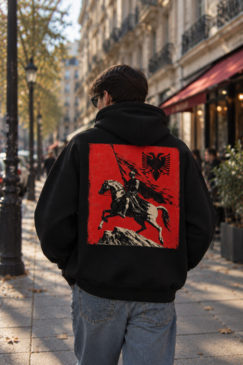 Albanischer Reiter (Oversized Zipper Hoodie)
