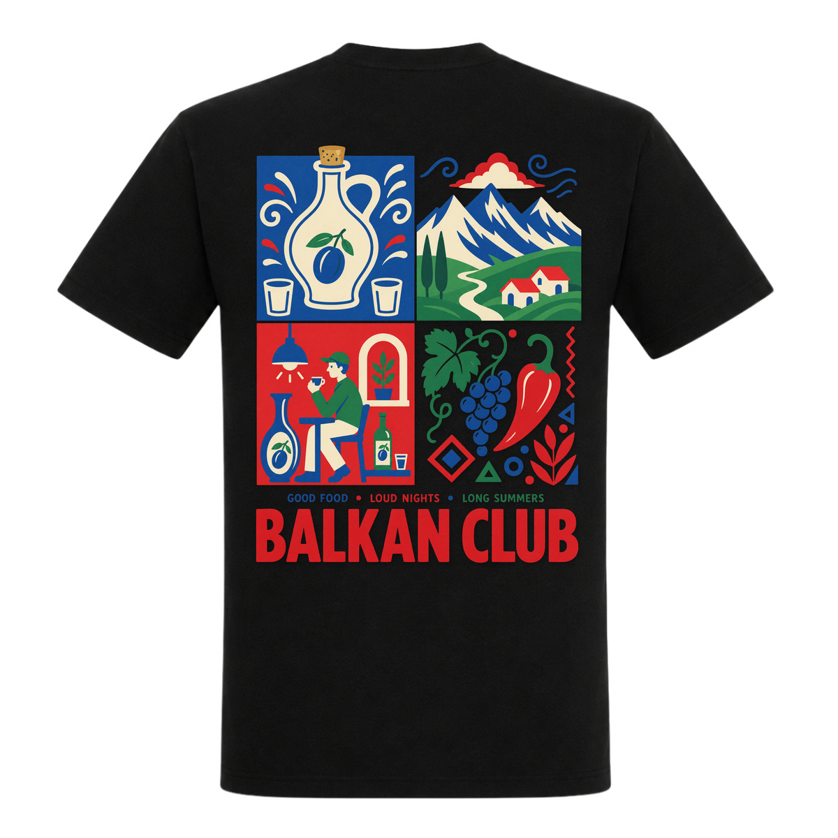 Balkan Club (Classic T-Shirt) - Deep Black - Rueckseite
