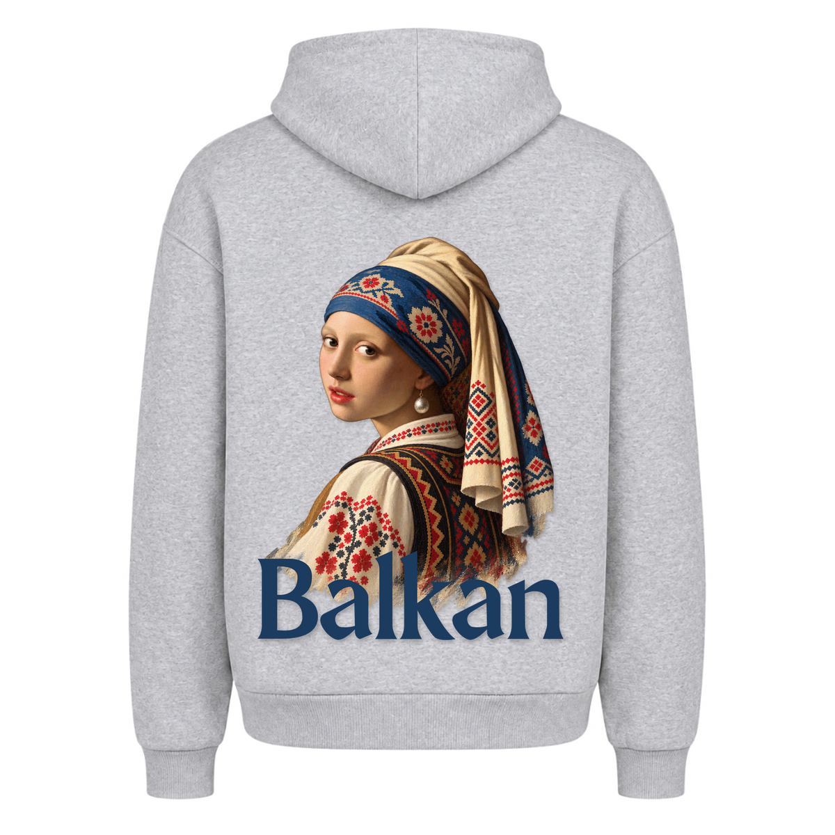 Balkan Girl (Oversized Hoodie) - Heather Grey - Rueckseite