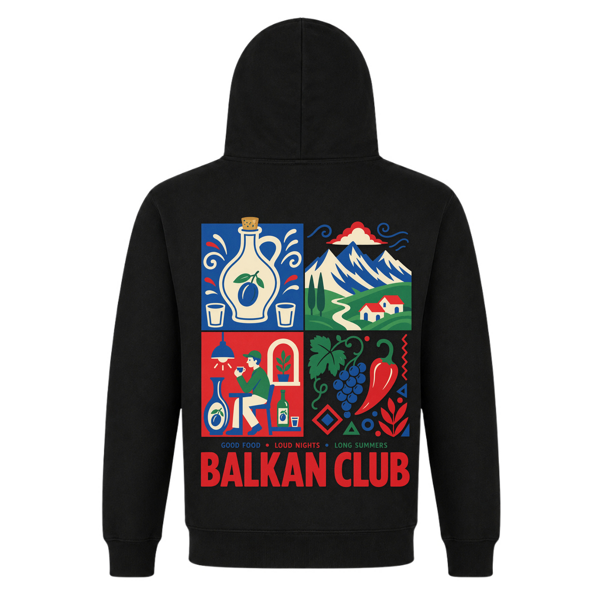 Balkan Club (Classic Hoodie) - Black - Rueckseite