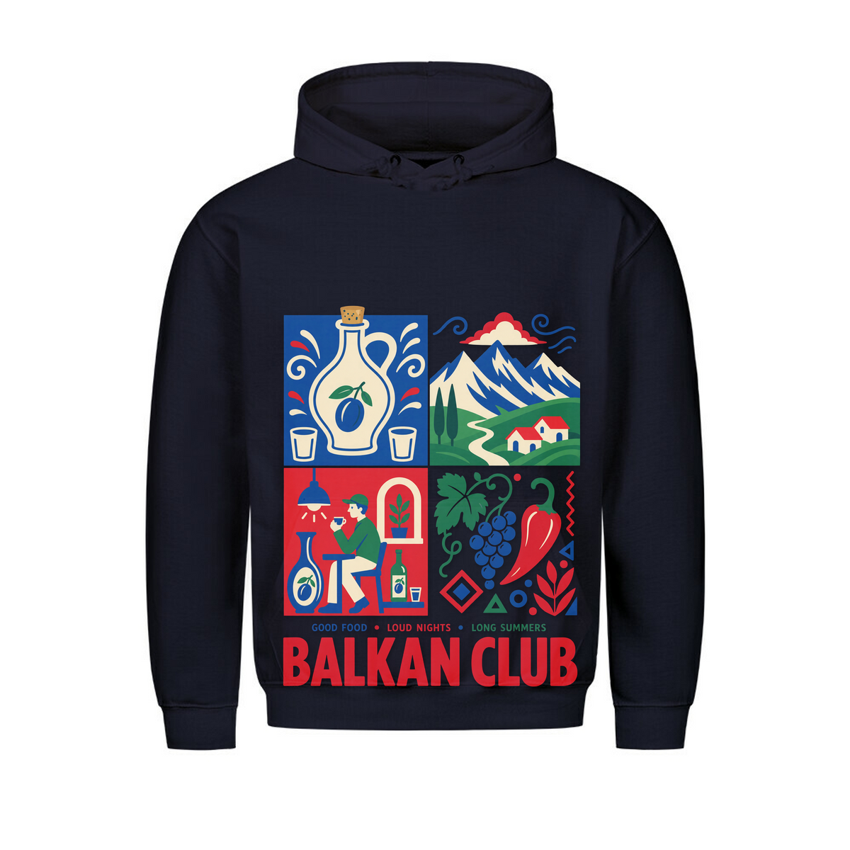 Balkan Club (Classic Hoodie) - French Navy - Rueckseite