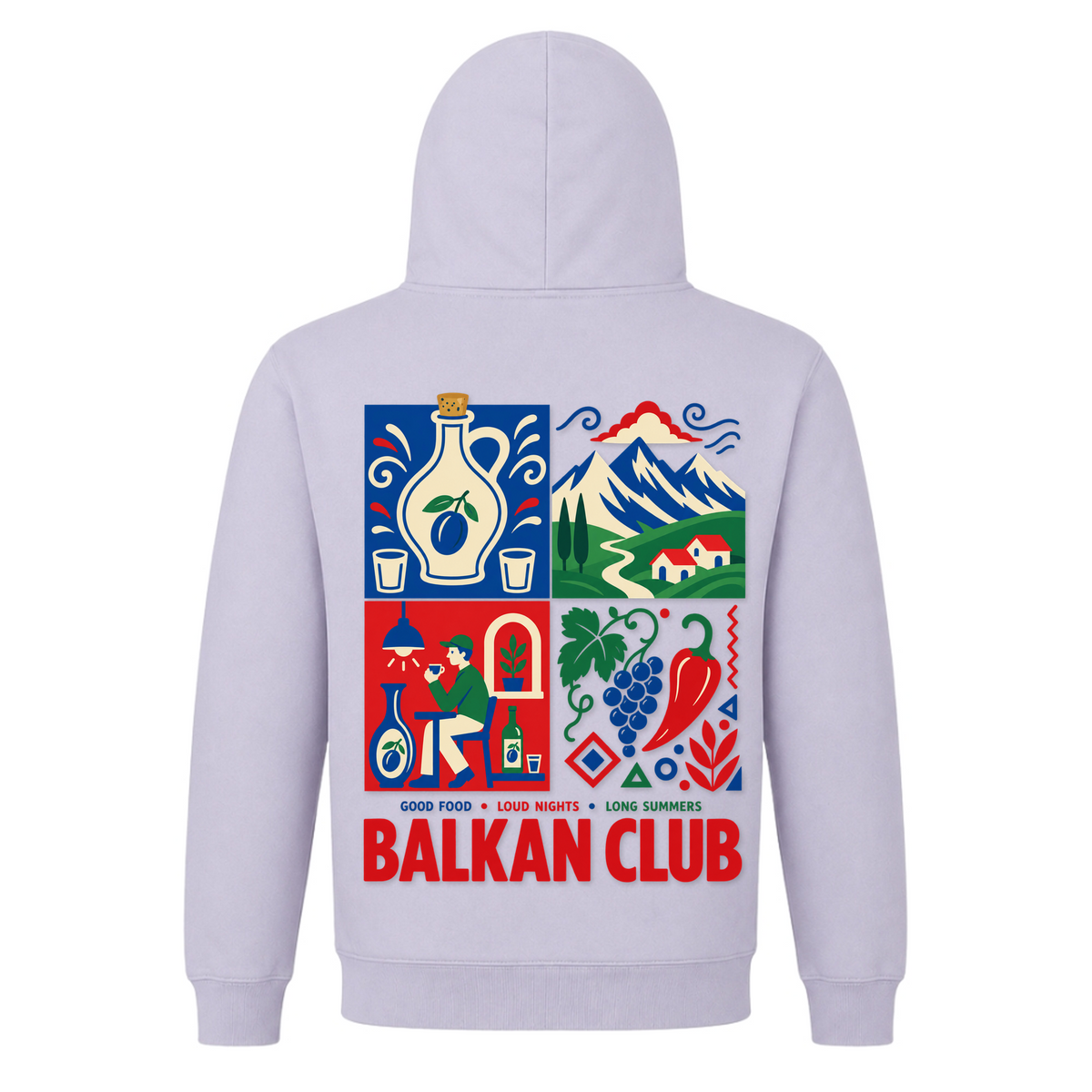 Balkan Club (Classic Hoodie) - Lilac - Rueckseite