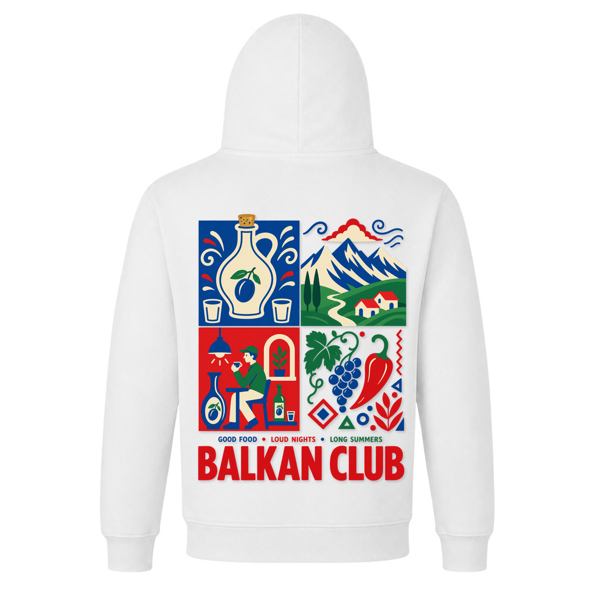Balkan Club (Classic Hoodie) - White - Rueckseite
