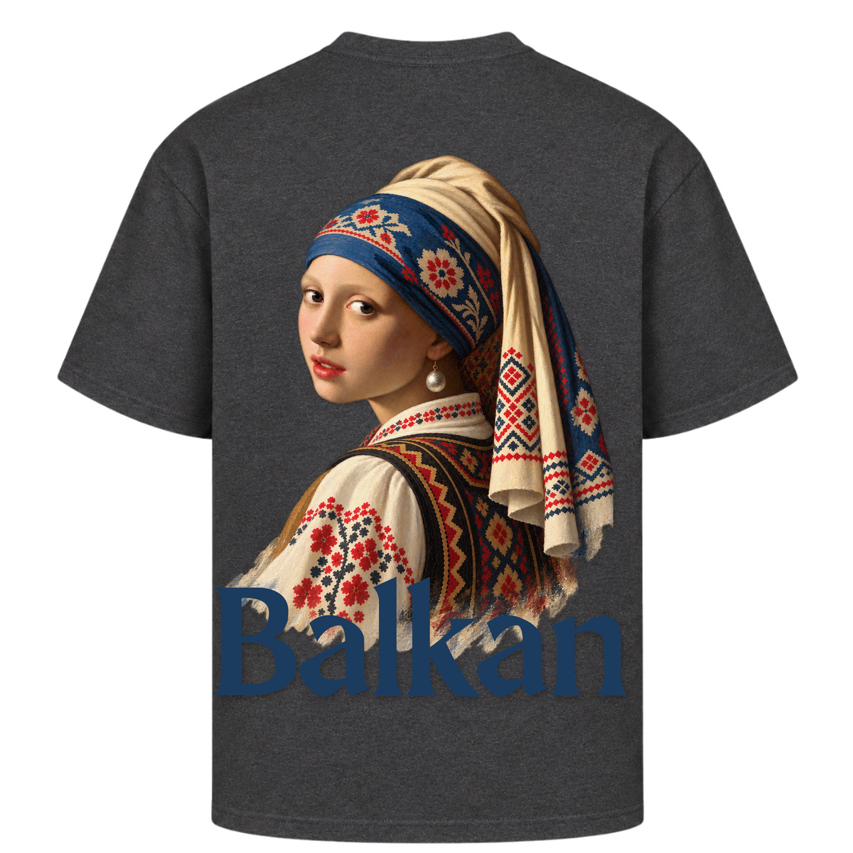 Balkan Girl (Oversized T-Shirt) - Charcoal (Heather) - Rueckseite