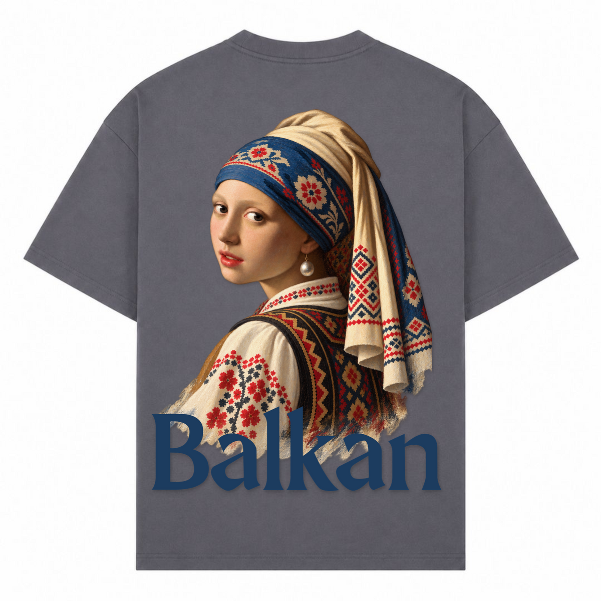 Balkan Girl (Oversized T-Shirt) - dark grey  - Rueckseite