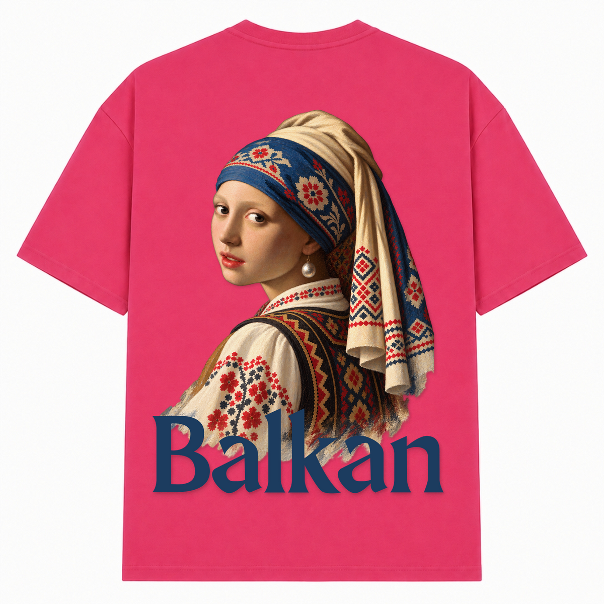 Balkan Girl (Oversized T-Shirt) - Hibiskus Pink - Rueckseite