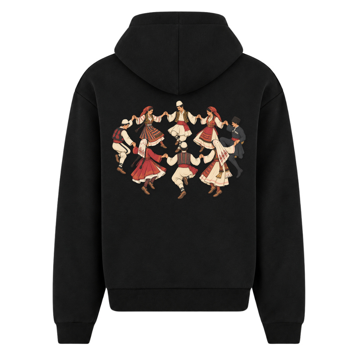 Balkan Folklore (Oversized Zipper Hoodie) - Black - Rueckseite