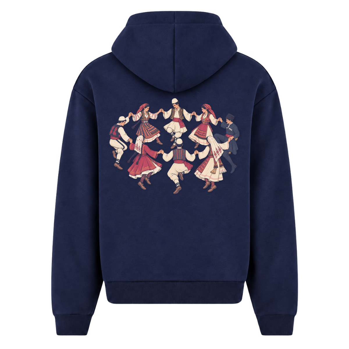 Balkan Folklore (Oversized Zipper Hoodie) - Navy - Rueckseite
