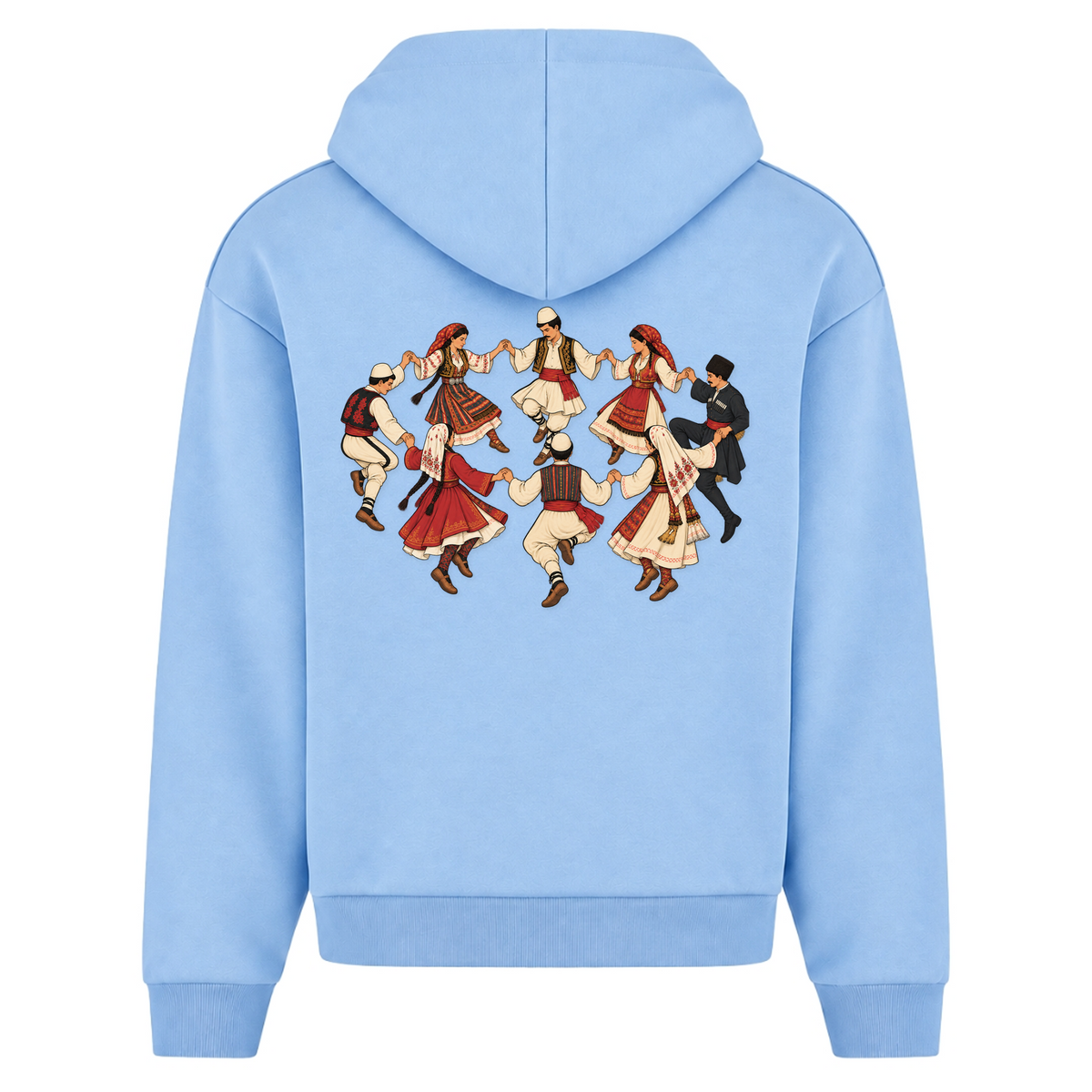 Balkan Folklore (Oversized Zipper Hoodie) - Powder Blue - Rueckseite