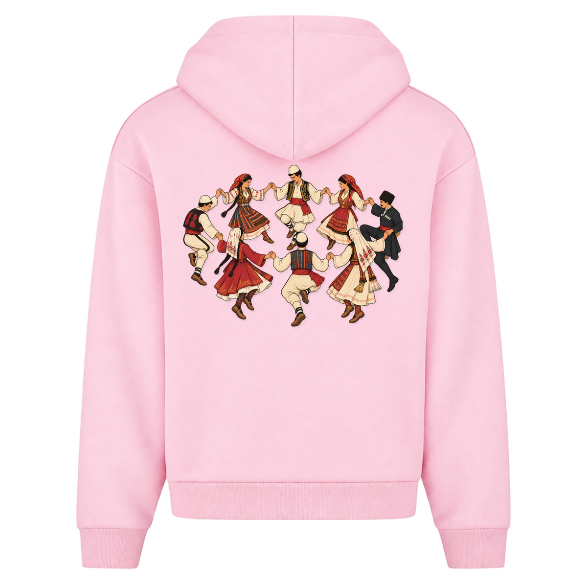 Balkan Folklore (Oversized Zipper Hoodie) - Soft Pink - Rueckseite