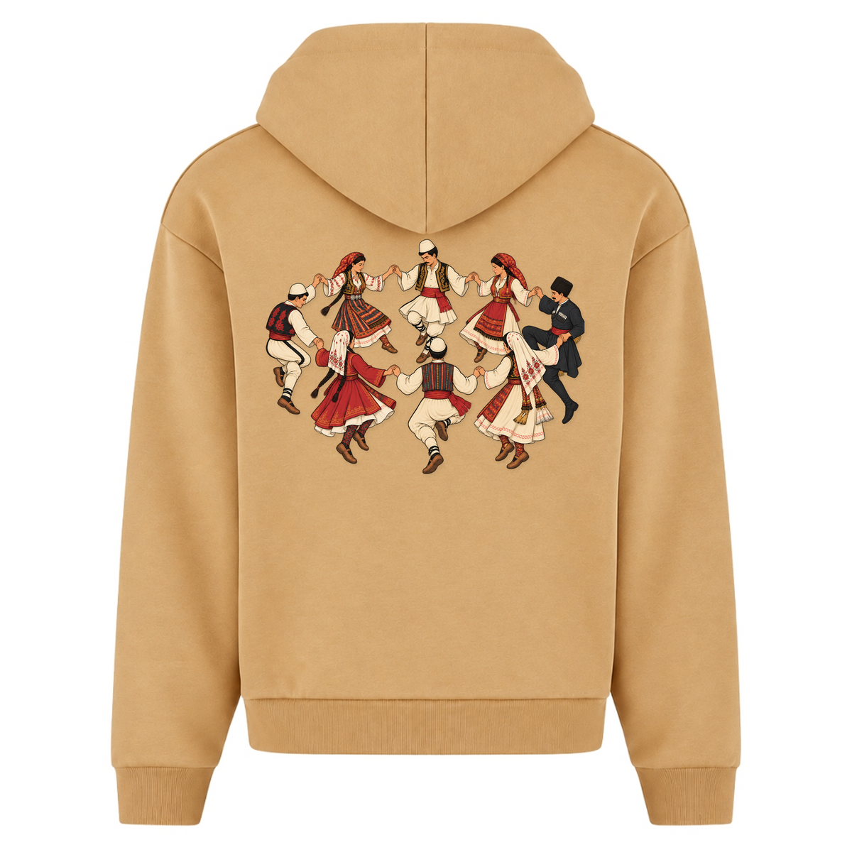 Balkan Folklore (Oversized Zipper Hoodie) - U. Beige - Rueckseite