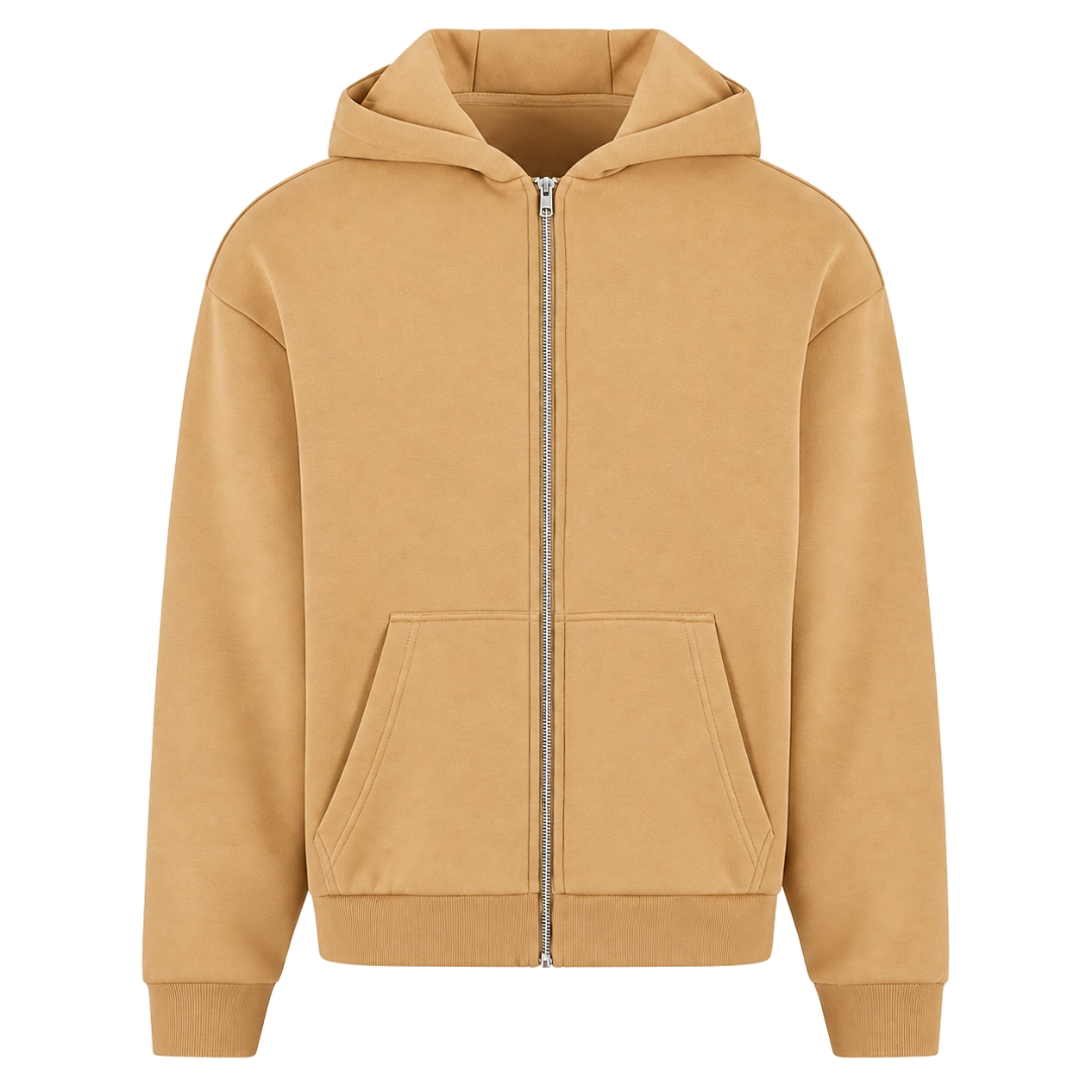Balkan Folklore (Oversized Zipper Hoodie) - U. Beige