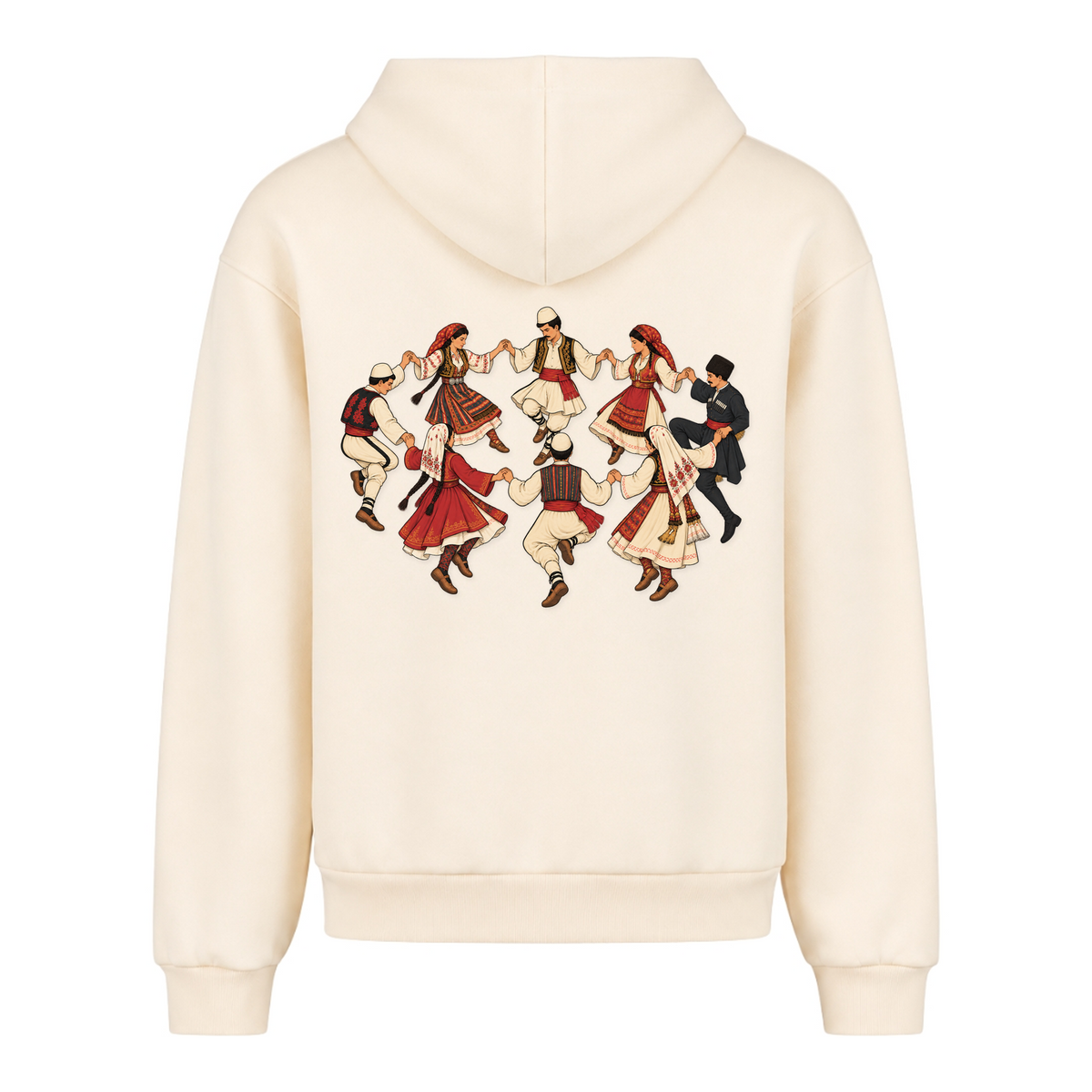 Balkan Folklore (Oversized Zipper Hoodie) - White Sand - Rueckseite