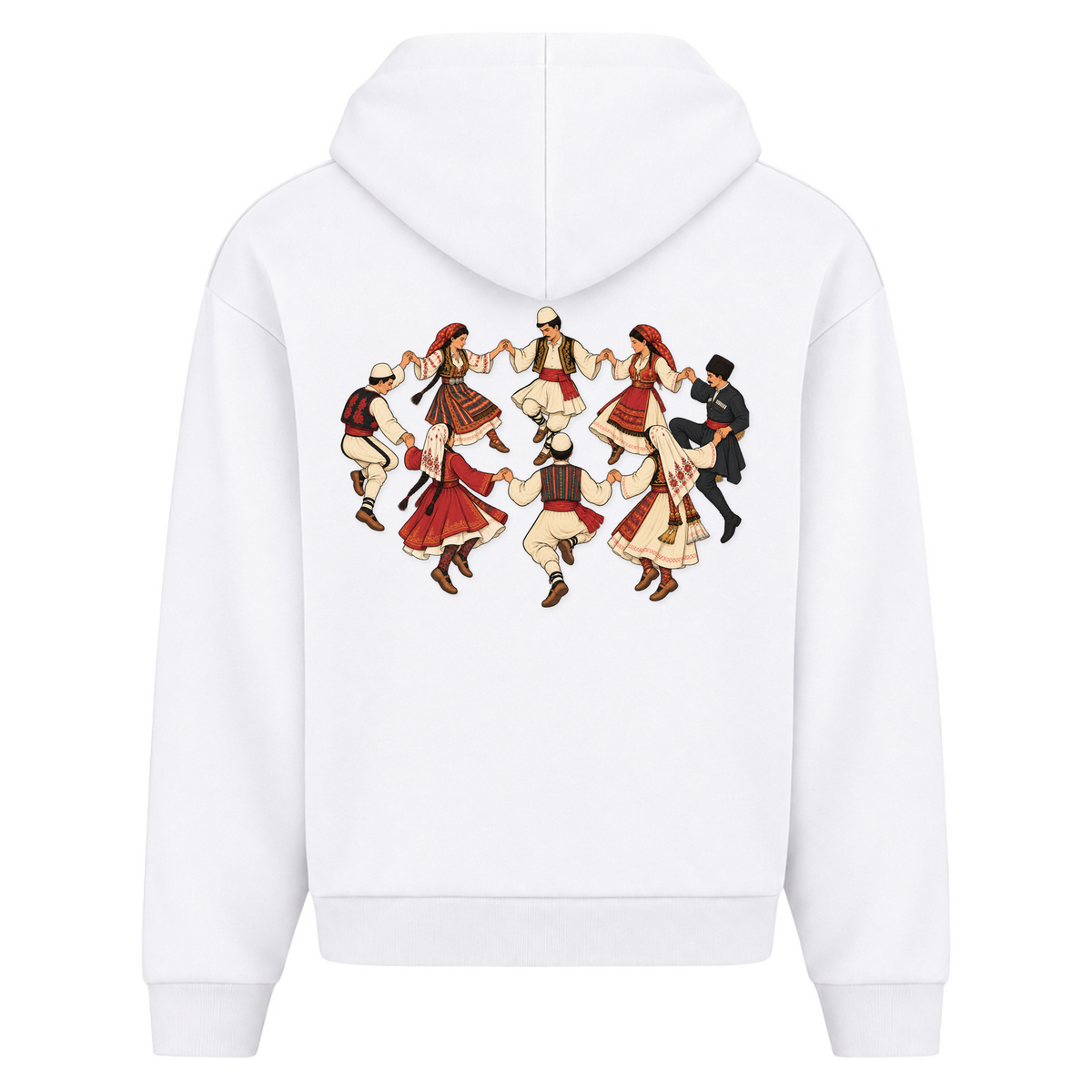 Balkan Folklore (Oversized Zipper Hoodie) - White - Rueckseite