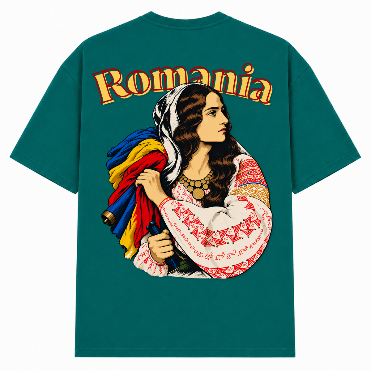 Romania Patriot (Oversized T-Shirt) - Green - Rueckseite
